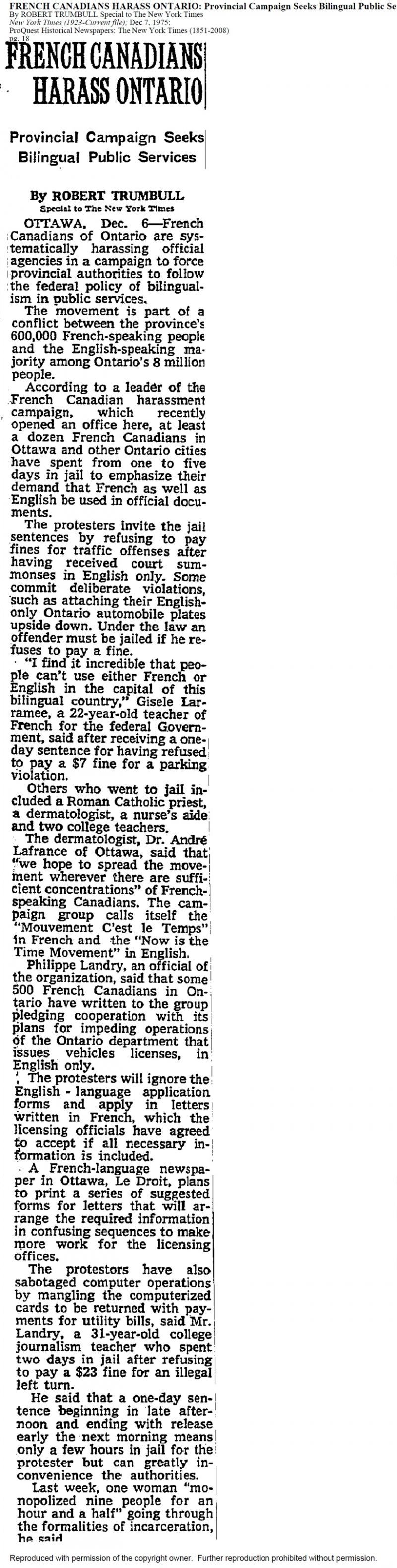 Newspaper article written in English, arranged in a long single column. The title appears in uppercase and bold. The article is signed and dated. Typed in small characters above the title of the article, in database style: the title, author name, and source of the article.